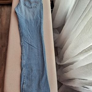 Levi's too super low rise, flare bottom jeans
